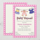 Invitation Douche bébé de ligne de vêtements personnalisée (Devant / Derrière)