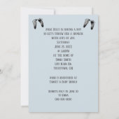 Invitation Douche bébé garçon avec pieds bébé (Dos)