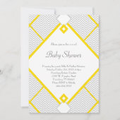 Invitation Douche bébé jaune et gris Co-Ed Genre Neutre (Devant)