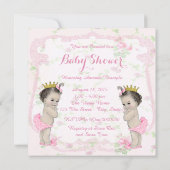 Invitation Douche bébé jumelle fille (Dos)