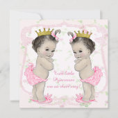 Invitation Douche bébé jumelle fille (Devant)
