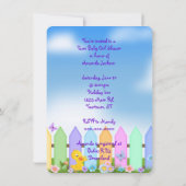 Invitation Douche bébé jumelle fille (Dos)