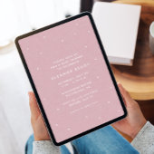 Invitation Douche bébé pois rose simple mignonne