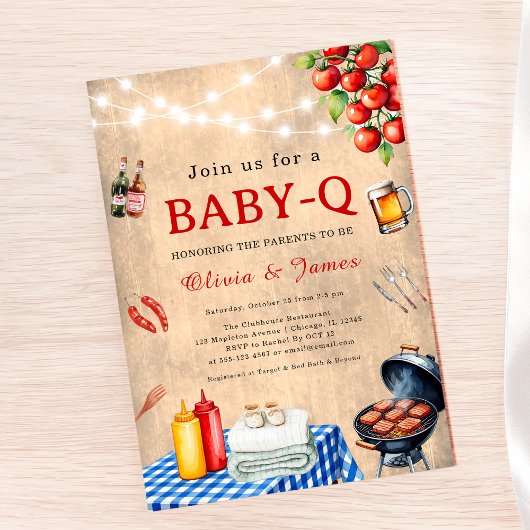 Invitation Douche bébé-Q - Jardin Baby shower pour couples ba