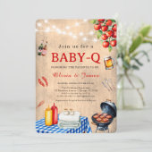 Invitation Douche bébé-Q - Jardin Baby shower pour couples ba (Debout devant)