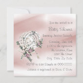 Invitation Douche bébé rose et gris doux Douche fille (Dos)