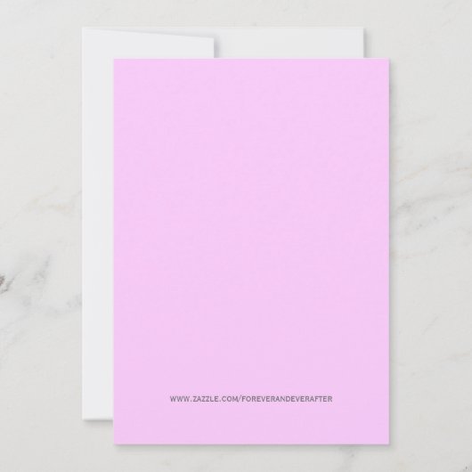 Invitation Douche Bébée rose, mignonne (Dos)