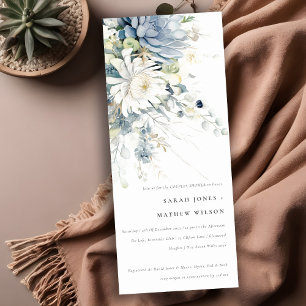 Invitation Douche bleu doux Vert Succulent Floral Couples Dou