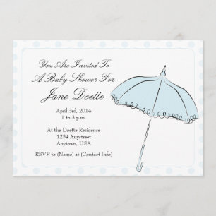 Invitation Douche bleue de parasol