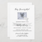 Invitation Douche bleue par courrier distance virtuelle (Devant / Derrière)