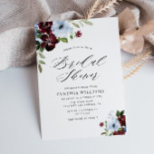 Invitation douche bordeaux bleu-poussiéreux