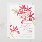 Invitation Douche botanique d'aquarelle rouge (Devant)