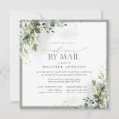 Invitation Douche Botanique Dusty Blue Eucalyptus Mail (Devant)