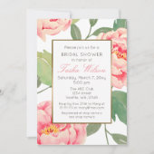Invitation Douche botanique rose et or Floral (Devant)