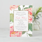 Invitation Douche botanique rose et or Floral (Debout devant)