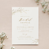 Invitation Douche botanique rustique or simple