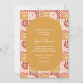 Invitation Douche botanique super rouge jaune rétro (Devant)