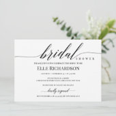 Invitation Douche bracelet à écriture rustique chic et modern (Debout devant)