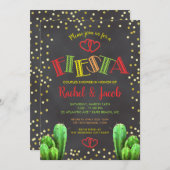 Invitation Douche Brights de couples de fiesta de cactus sur (Devant / Derrière)