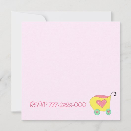 Invitation Douche Buggy pour bébé rose