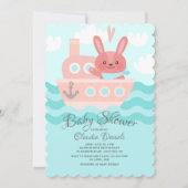 Invitation Douche Bunny Voyager rose (Devant)