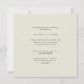 Invitation Douche Carrée Sage Simplement Moderne (Dos)