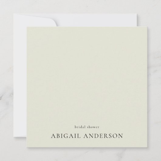 Invitation Douche Carrée Sage Simplement Moderne (Devant)