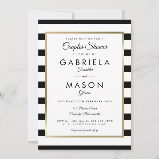 Invitation Douche classique Mariage en bande Couples (Devant)