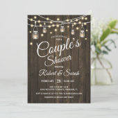Invitation Douche Couple - Bois rustique (Debout devant)