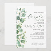 Invitation Douche Couple Eucalyptus (Devant / Derrière)