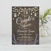 Invitation Douche Couple - Lavande Bois rustique (Debout devant)