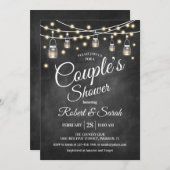 Invitation Douche Couple - Rustic Chalkboard (Devant / Derrière)