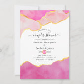 Invitation Douche Couples Agate Rose et Or (Devant)
