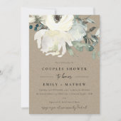INVITATION DOUCHE COUPLES COUPLES COULEUR D'EAU KRAFT IVORY F (Devant)