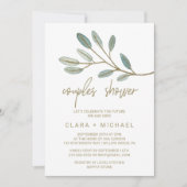 Invitation Douche Couples Eucalyptus Or Veiné (Devant)