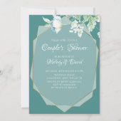 Invitation Douche Couples | Fleurs sauvages et baies géométri (Dos)