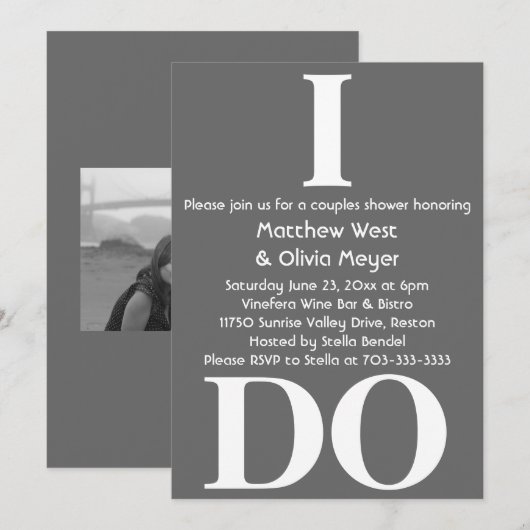 Invitation douche Couples moderne - Je le fais (Devant / Derrière)