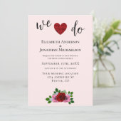 Invitation Douche Couples Roses Rouge et Rose (Debout devant)