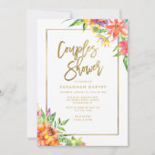 Invitation Douche Couples | Tropical Watercolor Gold Script (Devant)