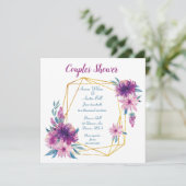 Invitation Douche Couples violets et bleus (Debout devant)