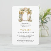 Invitation Douche Couples White and Gold Church (Debout devant)