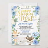 Invitation Douche Covid Boy Par Mail Pandemic Woodland Animal (Devant)