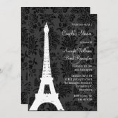 Invitation Douche Damask Paris Couple (Devant / Derrière)