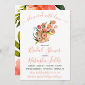 Invitation Douché D'Amour ! Fête des mariées à parapluies flo (Devant / Derrière)