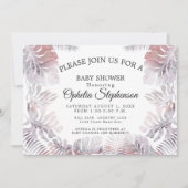 Invitation Douche d'aquarelle moderne Rose rose mauve (Devant)