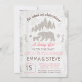 Invitation Douche d'aventure de fille d'invitation de baby (Devant)