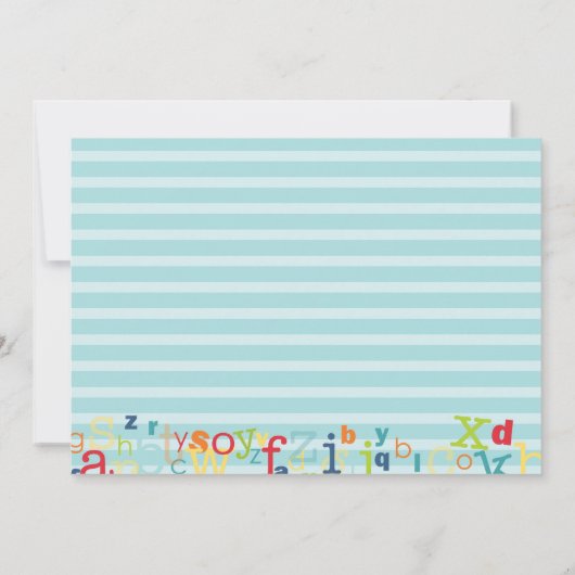 Invitation Douche de bébé d'alphabet (Dos)