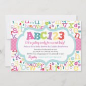 Invitation Douche de bébé d'alphabet (Devant)