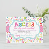 Invitation Douche de bébé d'alphabet (Debout devant)