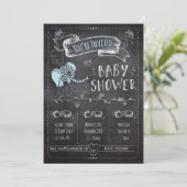 Invitation Douche de bébé de tableau (Debout devant)